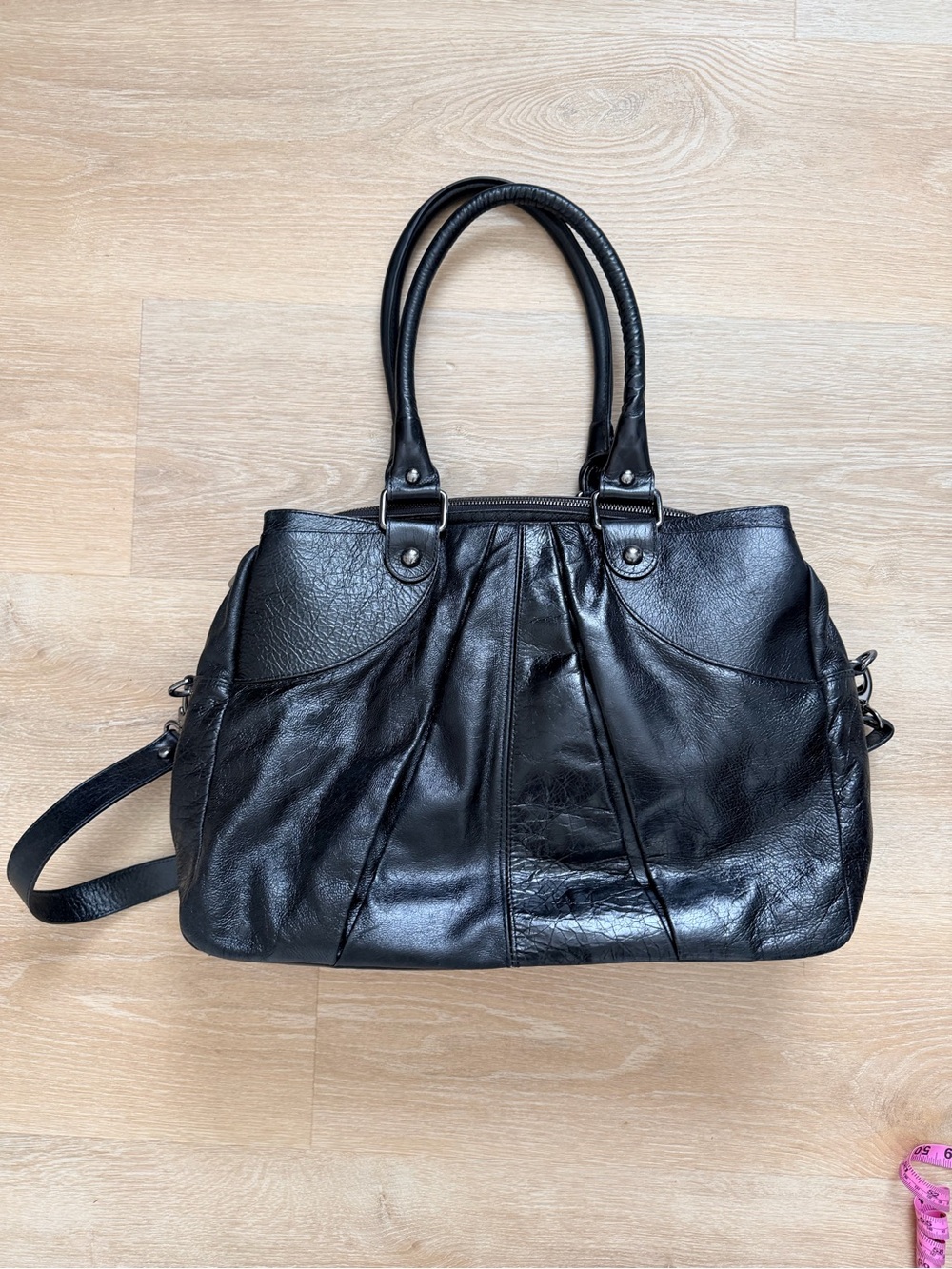 NWOT J’Tote Genuine Patent Leather Laptop Bag Briefcase Tote Black Unisex Large - Picture 5 of 16